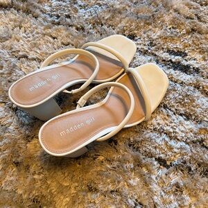 Madden Girl Cream Heeled Sandals